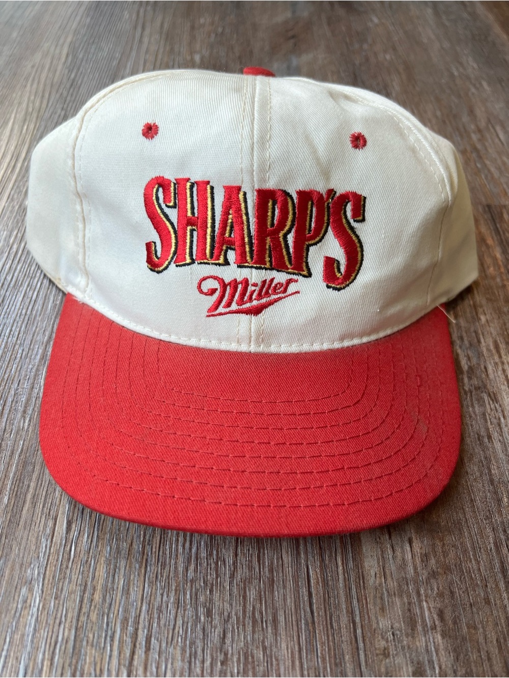 Vintage 90s Miller Sharp’s Beer Hat Made USA Green Underbill Snapback Cap